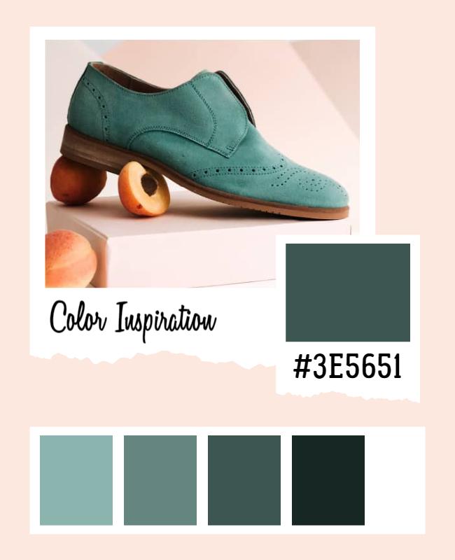 Stylish Teal Footwear Color Inspiration Poster Template