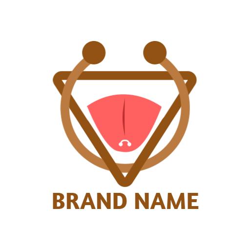 Stylish Triangle Design Featuring Vibrant Piercing Element Logo Template