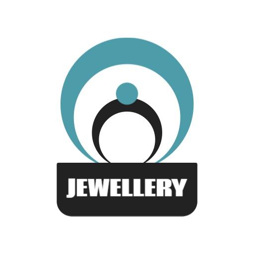 Stylish Turquoise and Black Circular Jewelry Logo Template