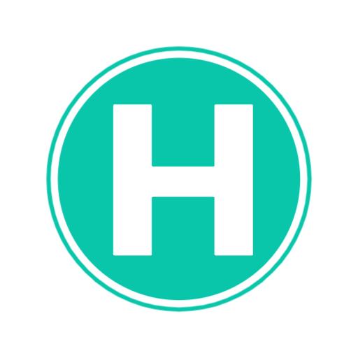 Stylish Turquoise Circle Featuring the Letter H Alphabet Logo Template
