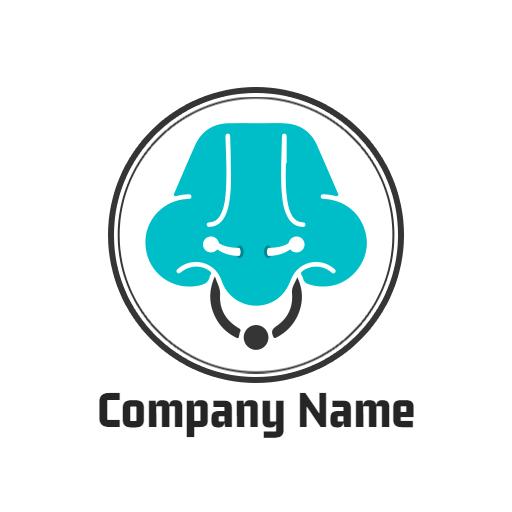 Stylish Turquoise Nose Design Highlighting Piercing Art Logo Template