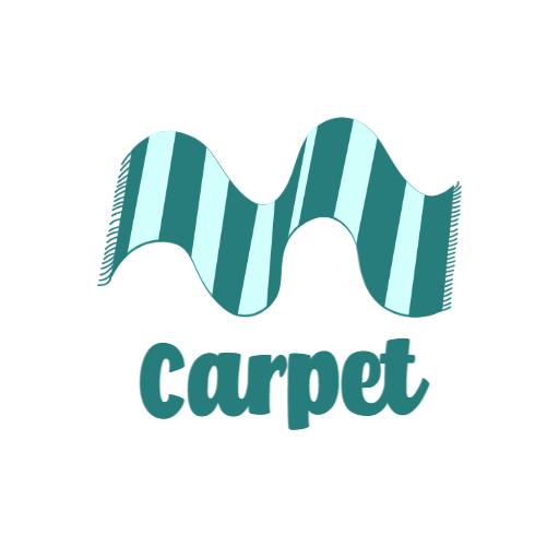 Stylish Turquoise Striped Carpet Design Enhancing Interiors Logo Template