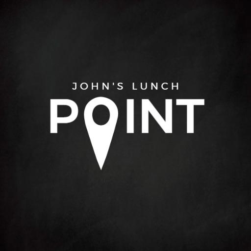 Stylish Typography with Pin Point Design for John's Lunch Logo Template
