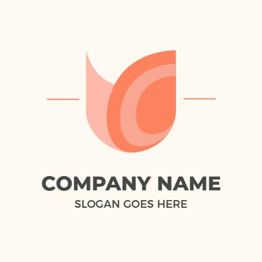 Stylish U Letter Design Incorporating Warm Coral Colors Logo Template