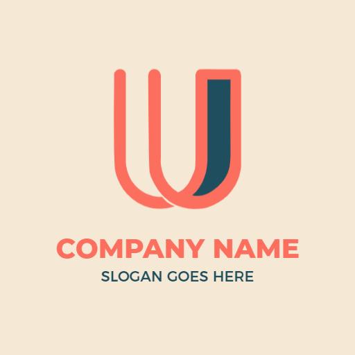Stylish U Letter Design with Bold Color Contrast Logo Template