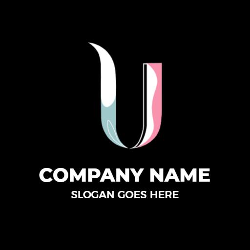 Stylish U Letter Design with Modern Color Elements Logo Template