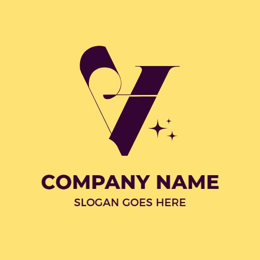 Stylish V Letter Design Featuring Artistic Flourishes Logo Template