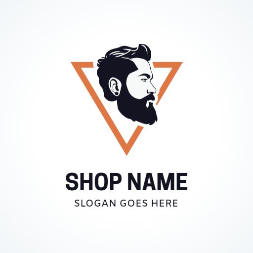 Stylish Vintage Barbershop Logo with Modern Triangular Design Logo Template