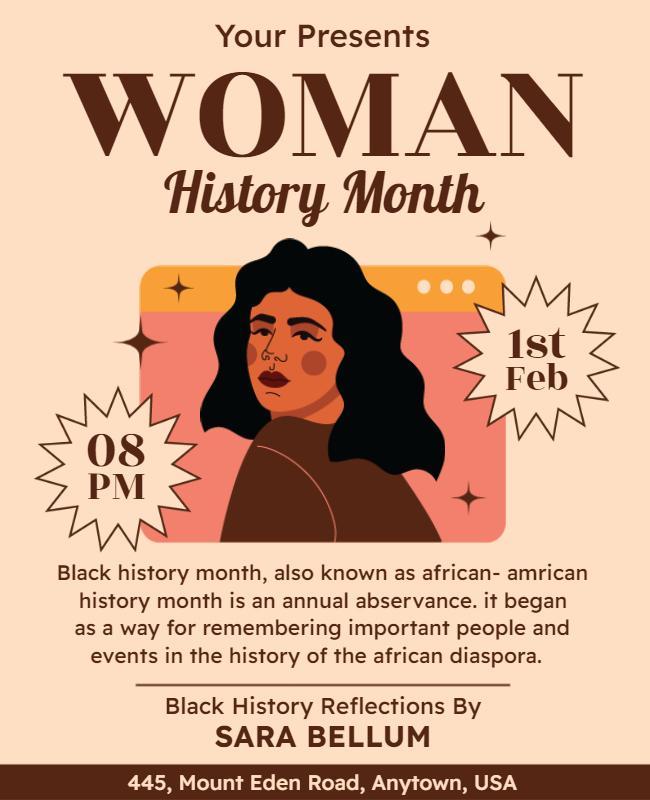 Stylish Vintage Woman History Month Celebration Poster Template