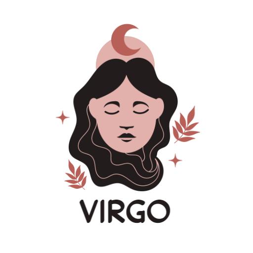 Stylish Virgo Emblem Incorporating Zodiac Symbols Logo Template