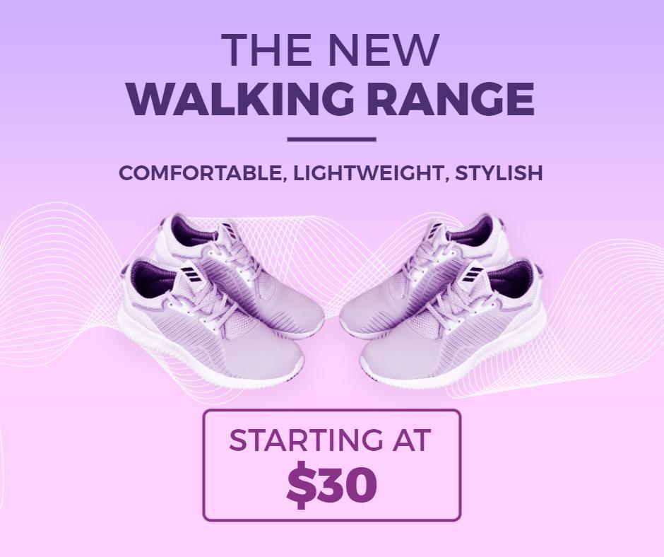 Stylish Walking Shoes Promotion Facebook Flyer Template