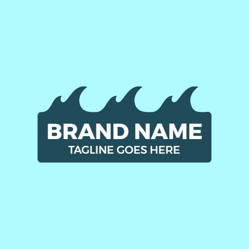 Stylish Wave Design Representing Coastal Lifestyle Logo Template