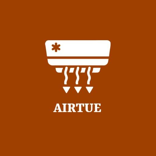 Stylish White Air Conditioner on Warm Brown Background Logo Template