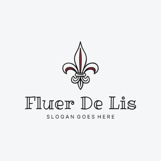 Stylish White and Black Fleur De Lis Inspired Logo Template