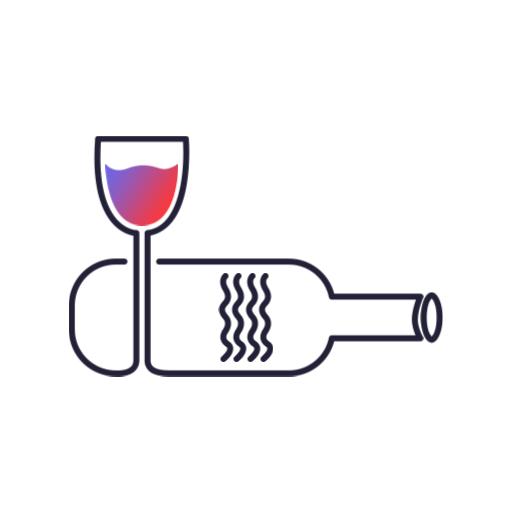 Stylish Wine Glass and Bottle Design for Wine Bar Logo Template