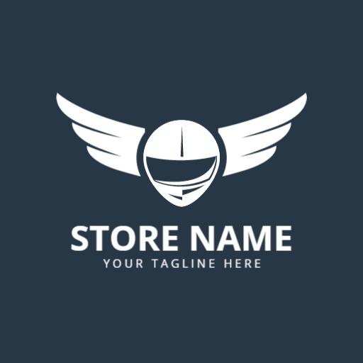 Stylish Winged Motorcycle Helmet Design for Riders Logo Template