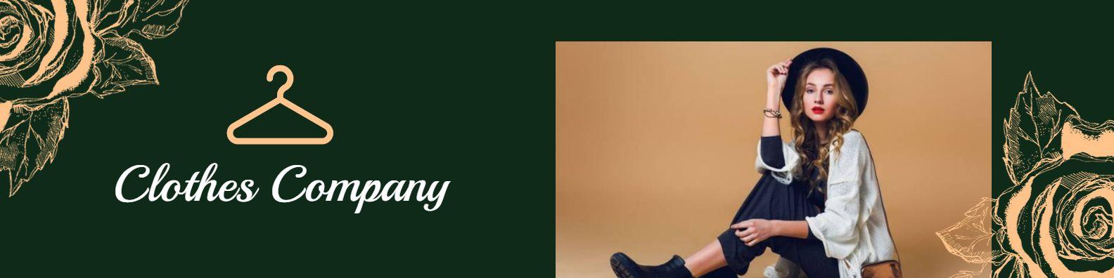 Stylish Woman in Fashionable Outfit for Clothing Company Banner Template