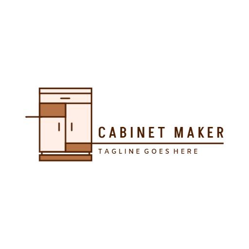 Stylish Wood Cabinet Design for Furniture Branding Logo Template