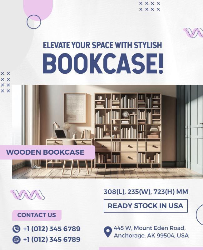 Stylish Wooden Bookcase Promotion Flyer Template