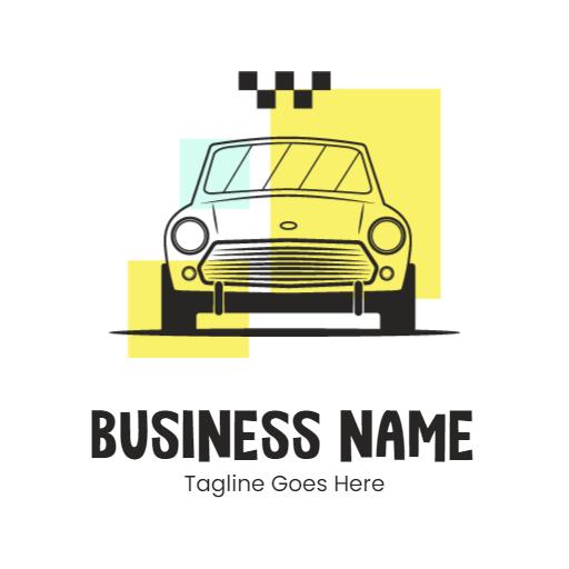 Stylish Yellow and Black Taxi Design Showcasing Urban Travel Logo Template