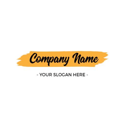 Stylish Yellow Brush Stroke Design for Company Logo Template