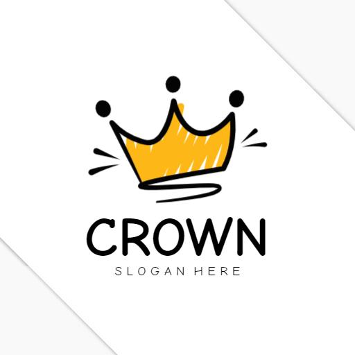 Stylish Yellow Crown Design Representing Royalty Logo Template