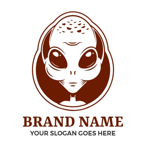 Stylized Alien Character Design for Branding Purposes Logo Template