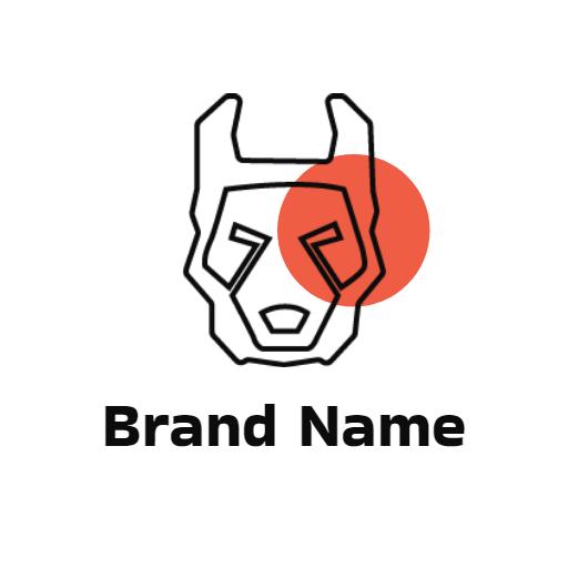 Stylized Black Pitbull Head with Bold Design Logo Template