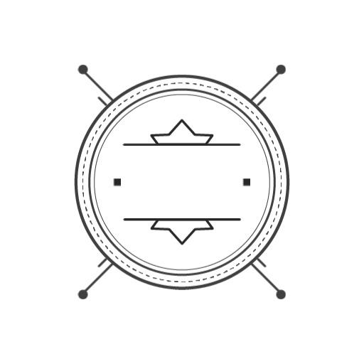 Stylized Blank Circle with Decorative Elements Logo Template
