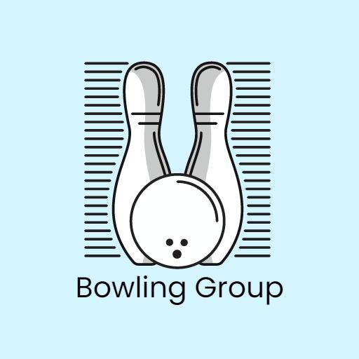 Stylized Bowling Pins and Ball for Your Bowling Group Logo Template