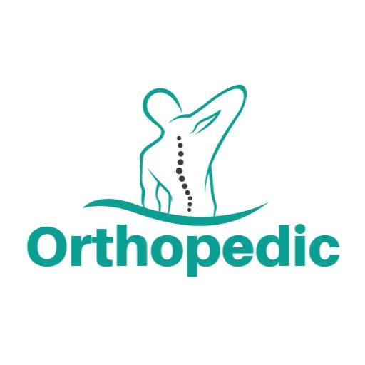 Stylized Human Spine Representation in Orthopedic Hospital Logo Template