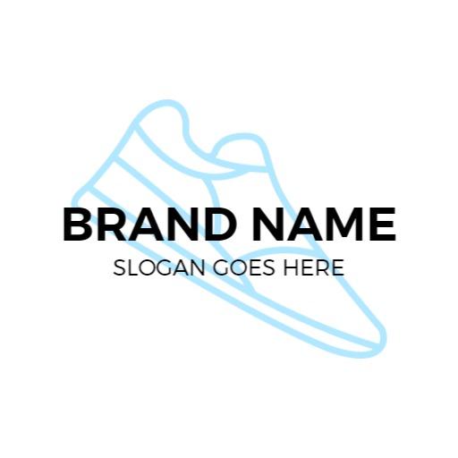 Stylized Light Blue Shoe Design Emphasizing Abstract Art Logo Template