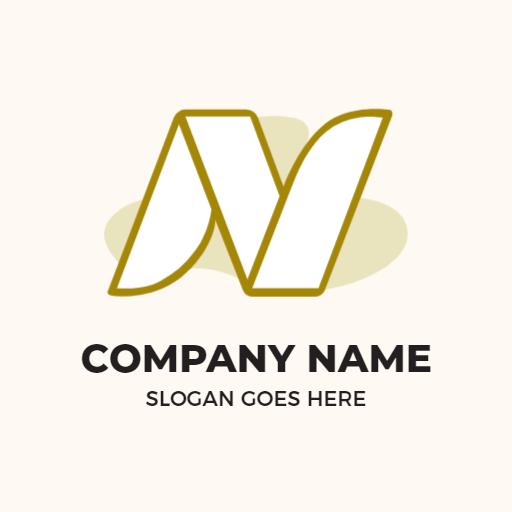 Stylized N Letter Design with Elegant Gold Accents Logo Template