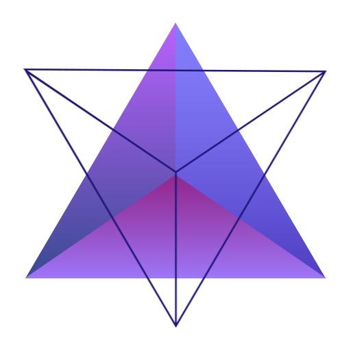 Stylized Purple and Blue Geometric Shape Representing 3D Logo Template