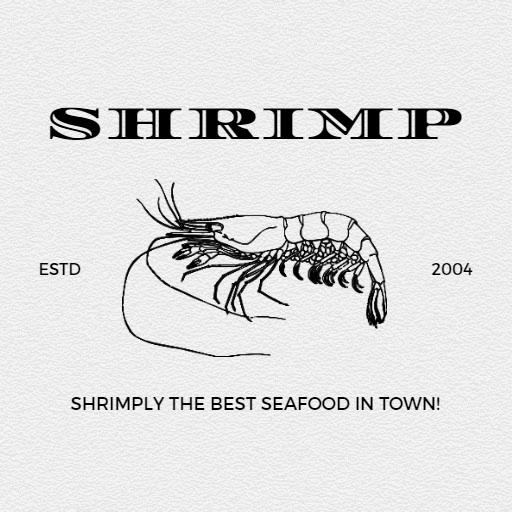 Stylized Sketch of Shrimp Representing Fresh Seafood Logo Template