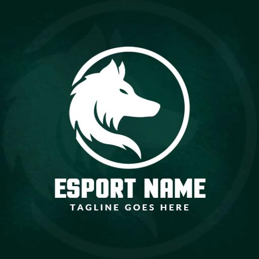 Stylized Wolf Design Representing Competitive Esport Team Logo Template
