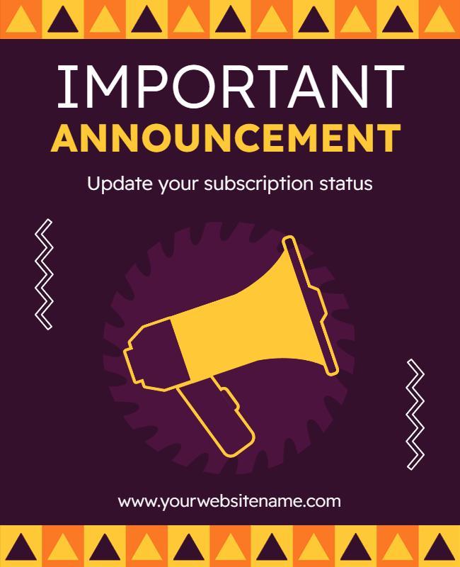 Subscription Update Announcement Flyer Template