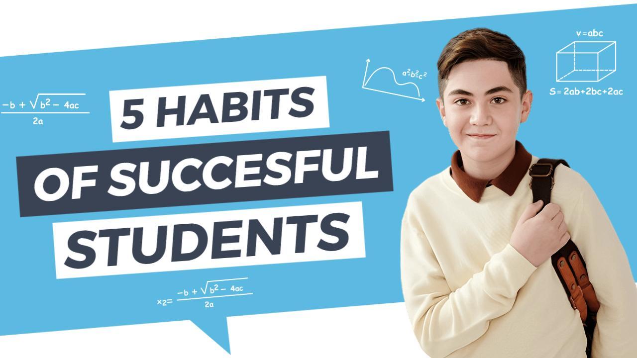 Successful Student Habits Learning YouTube Thumbnail Template