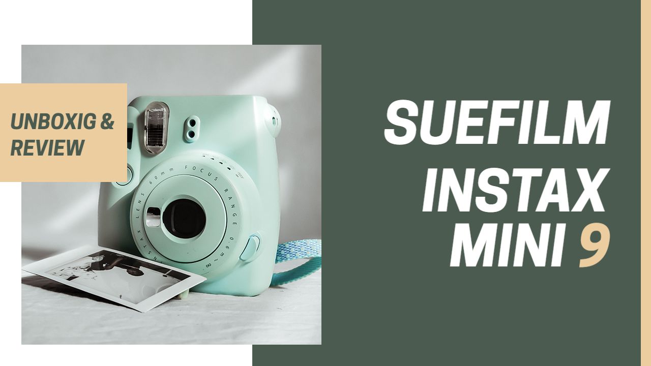 SUEFILM INSTAX MINI 9 Unboxing Review YouTube Thumbnail Template