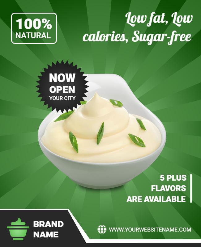 Sugar Free Frozen Yogurt Promotion Flyer Template