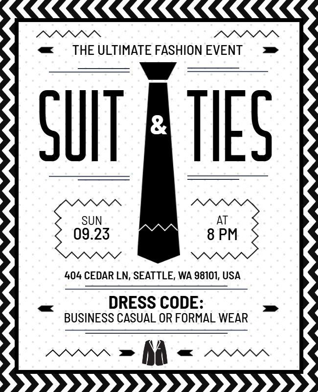 Suit and Tie Event Flyer Template