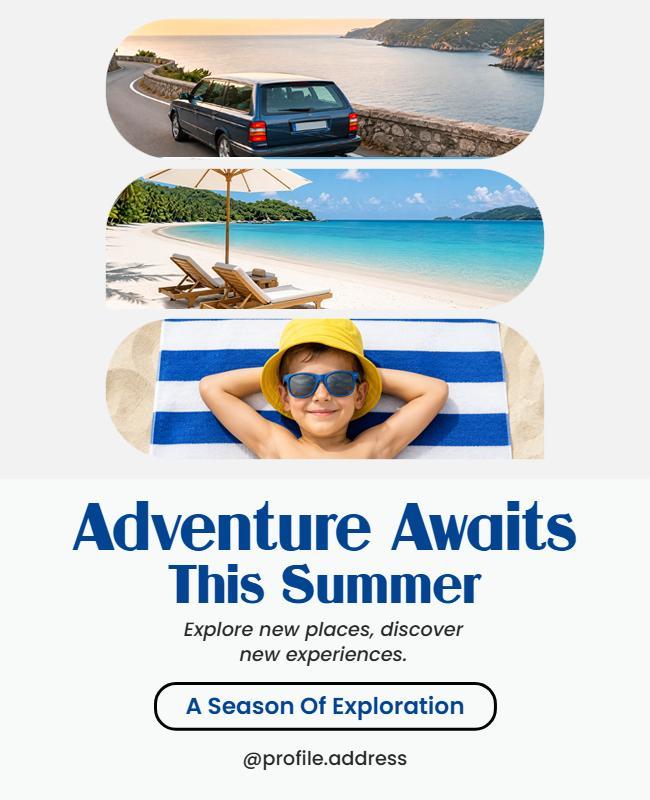 Summer Adventure Travel Poster Template