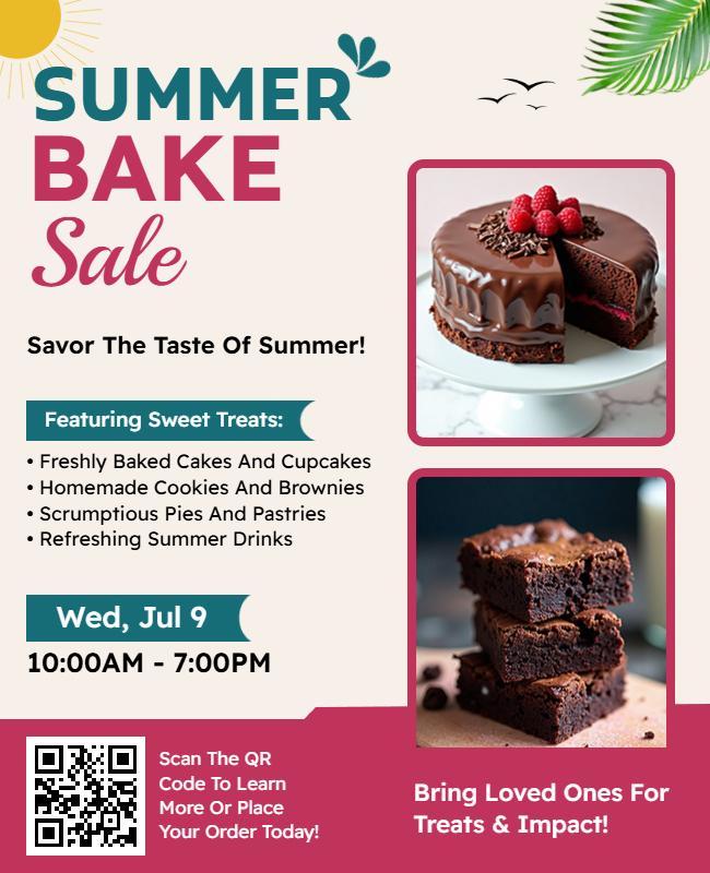 Summer Bake Sale Event Flyer Template