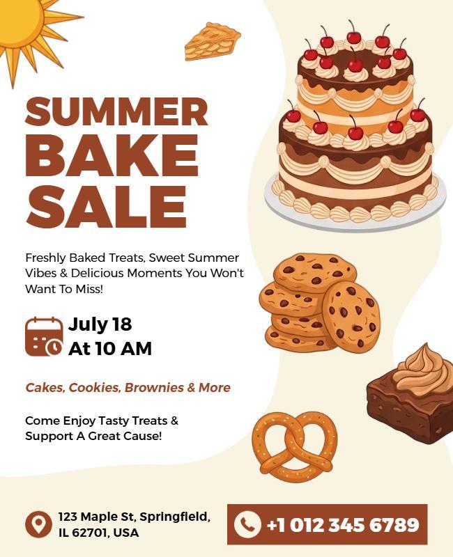Summer Bake Sale Event Poster Template