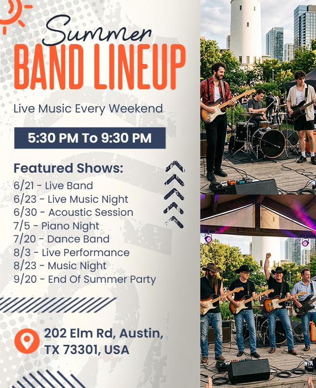 Summer Band Lineup Event Flyer Template