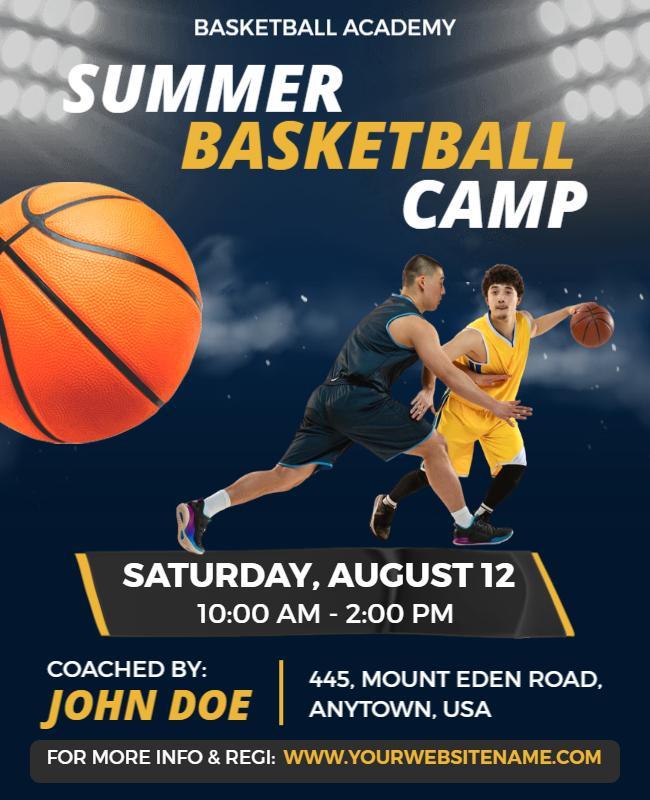 Summer Basketball Camp Flyer Template