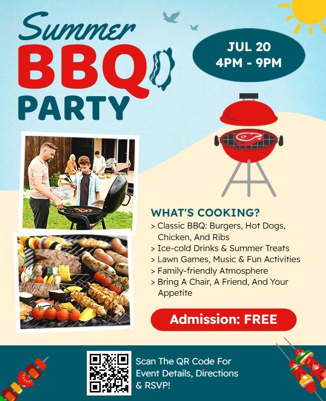 Summer BBQ Party Event Flyer Template