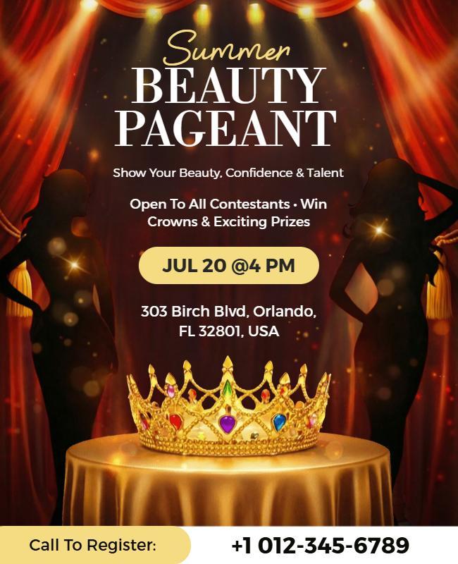 Summer Beauty Pageant Event Flyer Template