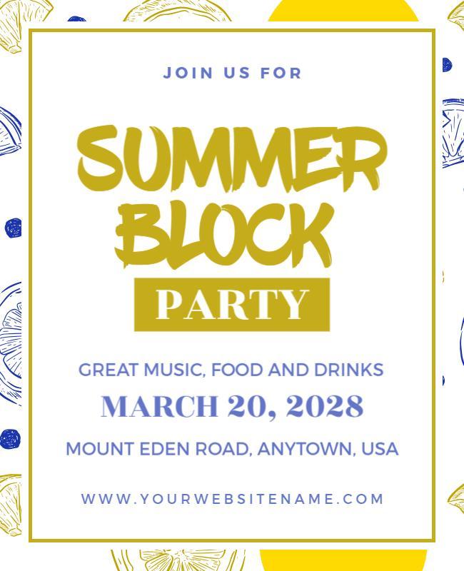 Summer Block Party Event Flyer Template