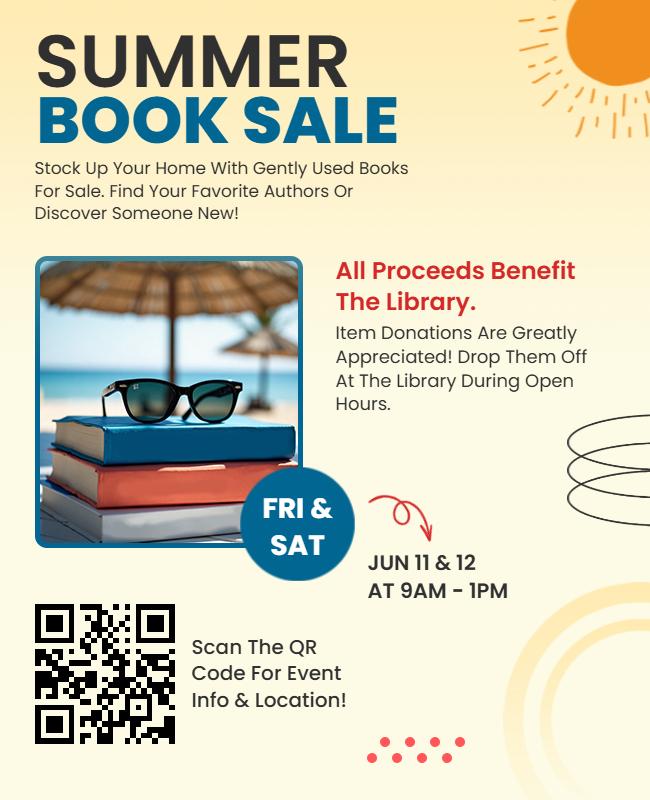 Summer Book Sale Event Flyer Template